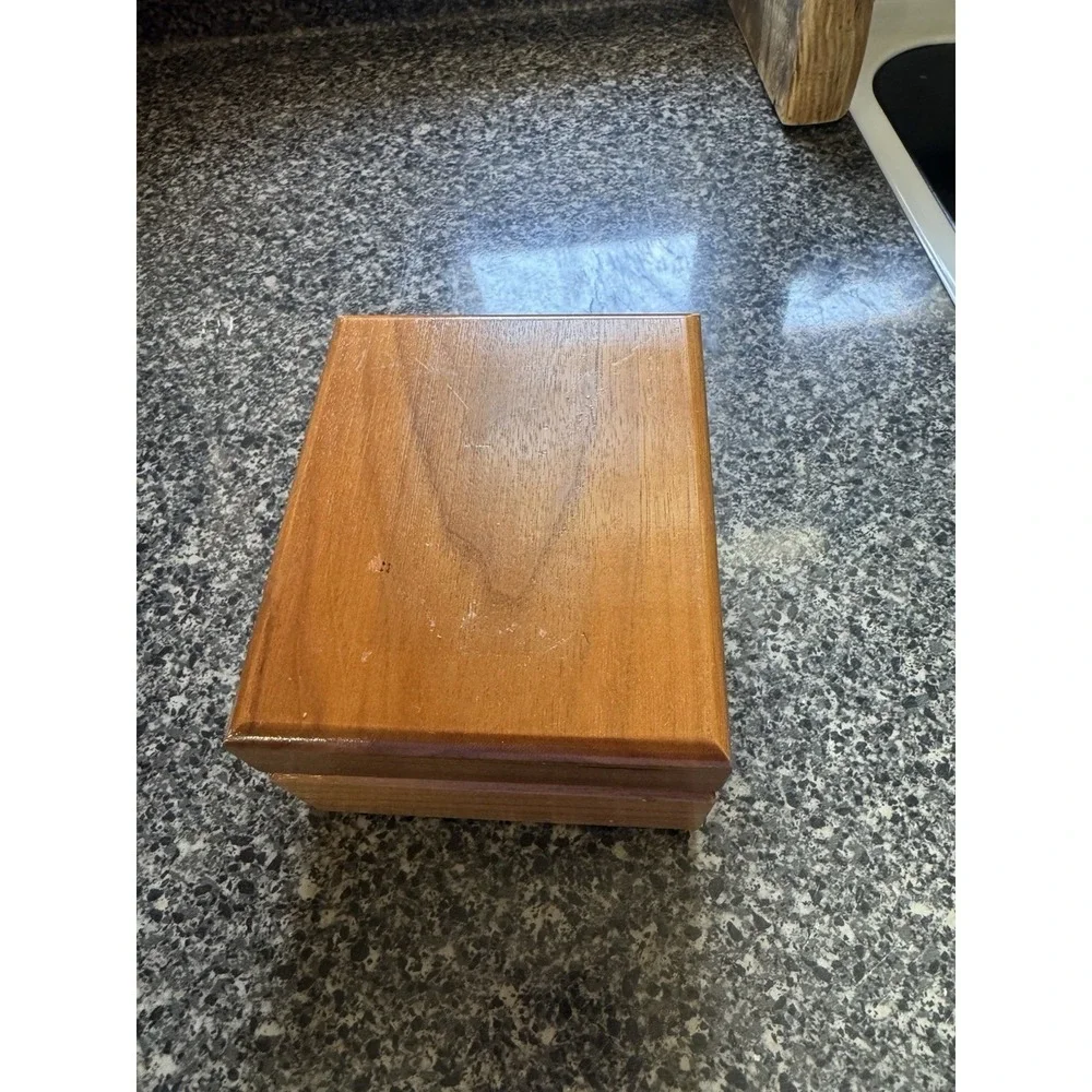 Vintage Wood Recipe Box File Box With Dividers